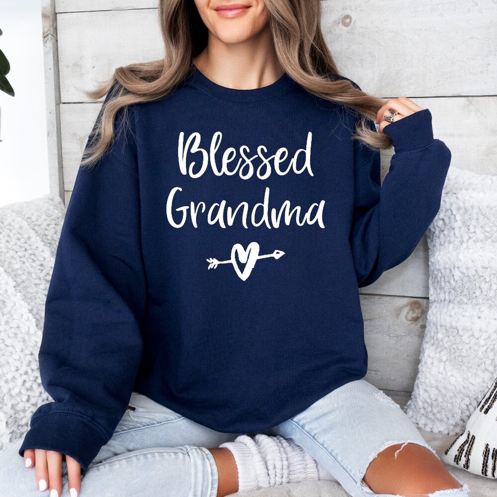 Blessed Grandma Sweatshirt Navy | Grandma Gift | Grandma Shirt